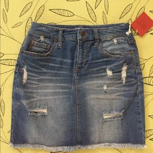 Mossimo Supply Co. distressed denim skirt.